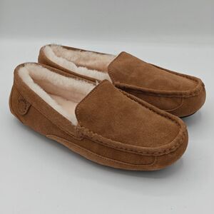Fireside By Dearfoams Men's Melbourne Genuine Shearling Moccasin Tan